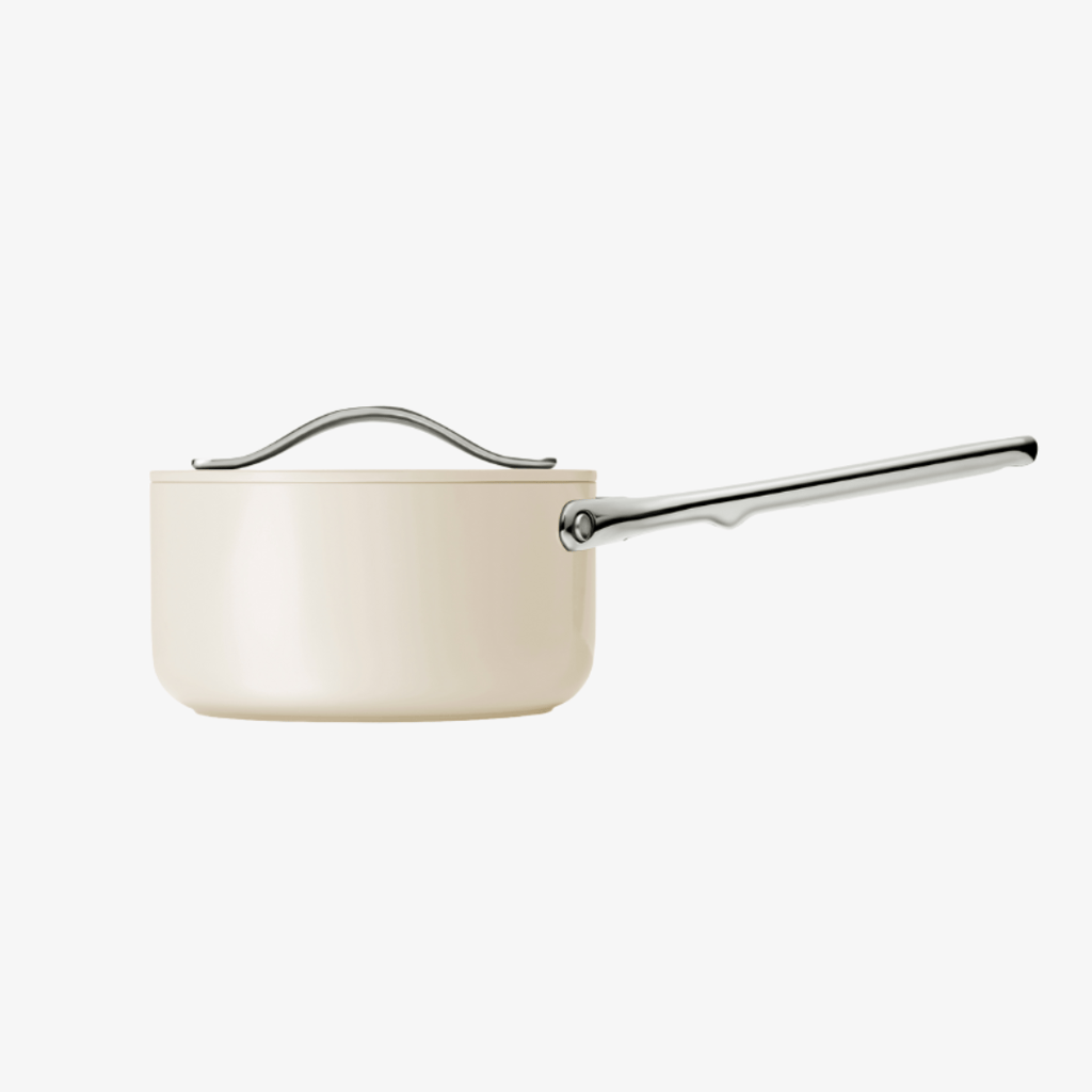 Non-Stick Ceramic Mini Fry Pan and Mini Sauce Pan Duo Cream - Image 3