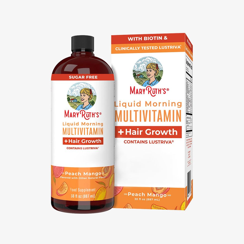 Buy 2, Get 1 Free - Liquid Morning Multivitamin + Hair Growth - Peach Mango - Image 3